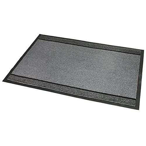 Image of JVL Miracle Grey with Charcoal Stripes Barrier Mat, 40 x 60 cm