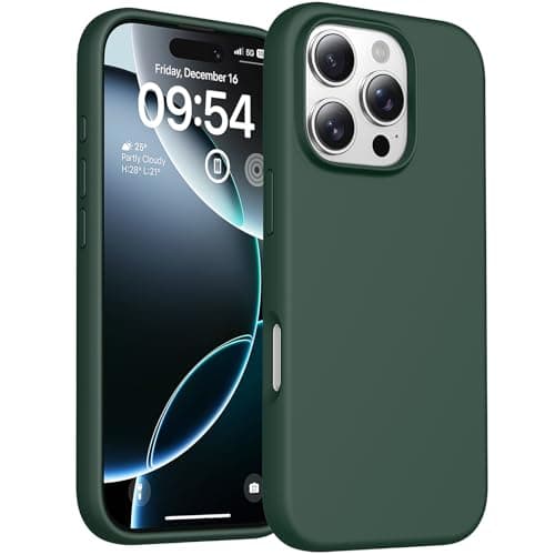 Image of TOCOL Silicone for iPhone 16 Pro Case, Liquid Silicone Slim Silky-Soft Touch, Multi-Color Anti-Scratch Shockproof for iPhone 16 Pro, Alpine Green