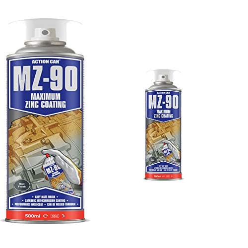 Image of Pack Of 2 Action Can MZ-90 Matt Finish Cold Zinc Galvanising Spray Paint Aerosol 500ml