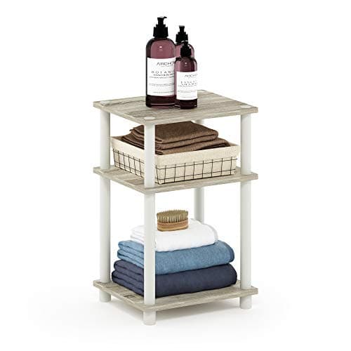 Image of Furinno JUST Side Table, 3-Tier End Table, Open Shelves Night Stand, Bedside Table, Toolless Assembly, for Living Room, Bedroom, Sonoma Oak