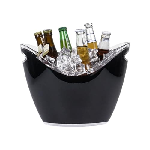 Image of 8L Large Ice Bucket with Handle,Acrylic Ice Bucket Beverage Tub Champagne Bucket Large Drink Bucket for Party,Bar,Home Cooling Beer, Champagne and Wine