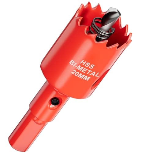 Image of 20mm Bi-Metal Hole Saw with Arbor and Pilot Bit - Fast Cut Quality Hole Cutter Drill Bit for Wood, Plywood, Fiberglass, Plastic, Drywall, and Stainless Mild Sheet - 25mm Cutting Depth