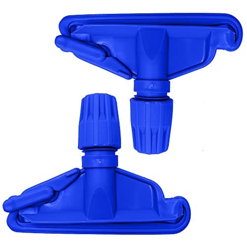 Image of Kentucky Mop Head Clip Colour Coded, Pack of 2 Plastic Kentucky Mop Clip for Secured Attachment Between Mop Heads Replacement and Kentucky Mop Handle (Blue)