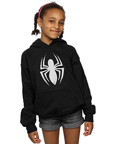 Image of Marvel Girls Spider-Man Ultimate Spider Logo Hoodie Black 9-11 Years