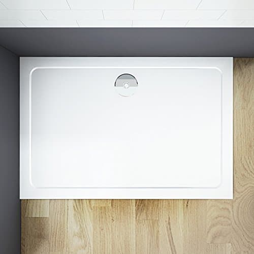 Image of Simple Bathrooms 30mm Height Slimline Stone Shower Tray with Waste Trap -Rectangle: 1700x800mm