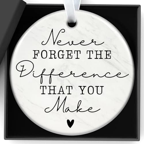 Image of Thank You Gifts for Women Ceramic Plaque Never Forget The Difference That You Make for Men, Mentor, Friend, Family, Colleague, Teacher,Nurse Well Done Gifts for Christmas Thanksgiving Gift
