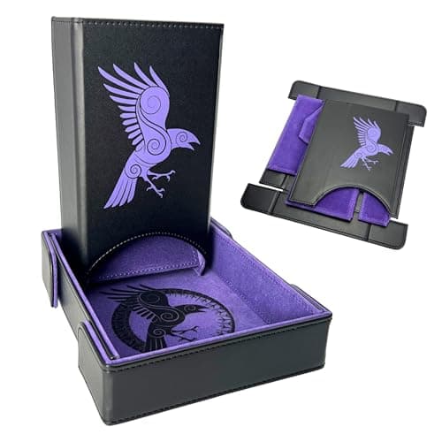 Image of Luck Lab - Foldable dice tower and dice tray for RPG table games, black and purple