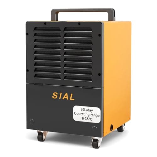 Image of SIAL Industrial Dehumidifier 30L for Home & Basement Commercial, Large 4.9L Water Tank, Powerful Dehumidifier for Flood Recovery, Mould & Damp,Grade Drying，Workshop，for Laundry & Garage