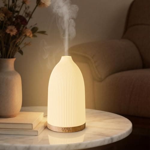 Image of SALKING Essential Oil Diffuser, 100ml Aromatherapy Diffusers with Adjustable Mist Mode Timer Setting, Ultrasonic Cool Mist Humidifier for Essential Oils with 8 LED Colour Light, for Office Home