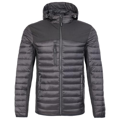 Image of TuffStuff - Hatton Jacket - Size Large, Black - Water Resistant & Windproof - Features an Adjustable Hood, Zipped Chest & Side Pockets - Softshell Panelling - Winter Jackets for Men