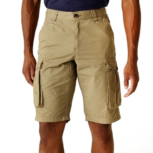 Image of Regatta Mens Shorebay Vintage Walking Cargo Shorts - Golden Sand - 42