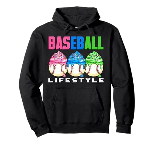 Image of Baseball Lifestyle Cupcakes Balls Sweet Pullover Hoodie