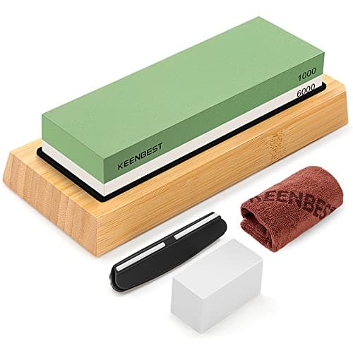 Image of KEENBEST Sharpening Stones 1000 6000 Grit 2 Side Kitchen Knife Whetstone Water Wet Stone Sharpener Kit Japanese Wetstone Knives Sharpeners Waterstone