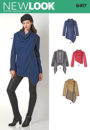 Image of New Look Patterns Misses' Draped Jacket Size: A (XS-S-M-L-XL), 6417