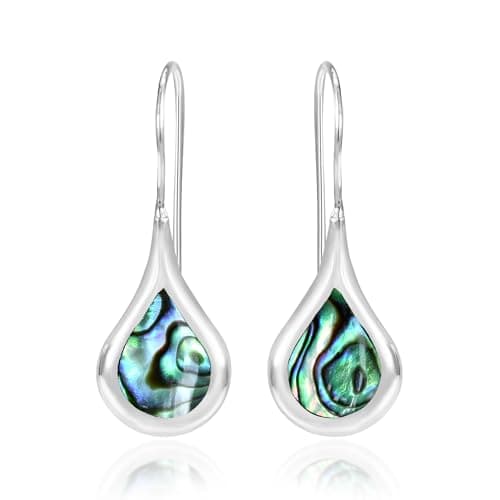 Image of Chic Teardrop w/Abalone Shell Inlay .925 Sterling Silver Dangle Earring