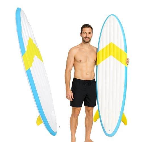Image of 150 cm Inflatable Surfboard | Blow Up Pool Float, Tropical Luau Party Prop, Fancy Dress & Photo Booth Accessory | Lightweight PVC Summer Beach Toy