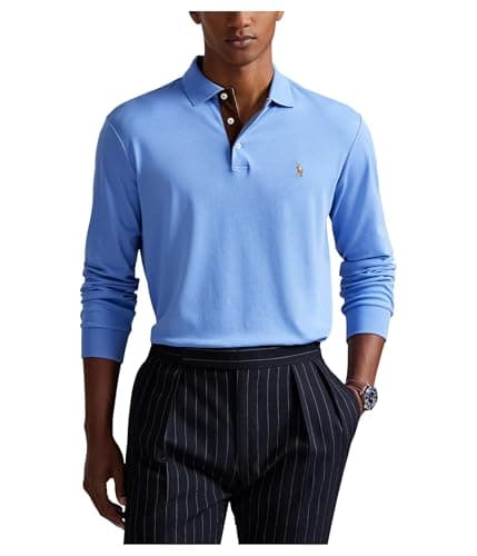 Image of Polo Ralph Lauren Men's Classic Fit Soft Cotton Polo Shirt, Fall Blue 1, XL