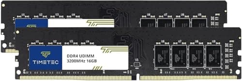 Image of Timetec Premium 32GB KIT (2x16GB) DDR4 3200MHz (PC4-3200AA) PC4-25600 UDIMM Desktop RAM – 288-Pin 1.2V CL22 Non-ECC Unbuffered DIMM Memory Module Upgrade