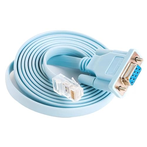 Image of AYMBH RJ45 to RS232, Console Cable RJ45 to RS232 DB9 Female Rollover Serial Adapter Cat5 Ethernet LAN for Cisco Routers, Switches & Network Devices, 1.5m Plug & Play COM Port Cable 4.92Ft/1.5M