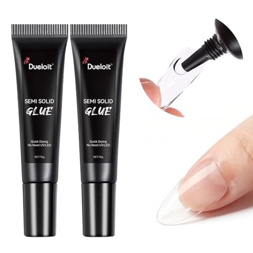 Image of ZAHRVIA Nail Glue Extra Strong -15ml*2pcs New Super Air-dry Semi Solid Nail Glue Gel for for Press on & False Nails, Long Lasting Quick Drying Fake Tips Adhesion, No U V/Lamp Needed