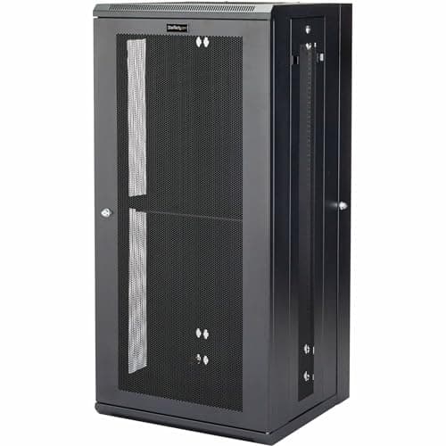 Image of StarTech.com 4-Post 26U Wall Mount Network Cabinet w/ 1U Shelf, 19" Wall-Mounted Server Rack Kit for IT / Data Computer Equipment, Ships Fully Assembled