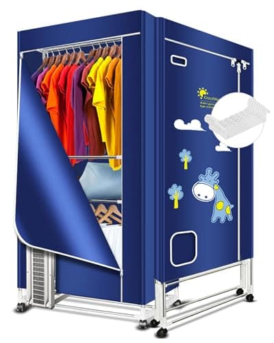 Image of KASYDoFF Heated Clothes Airer, 1600W-1.7 Meter Electric Clothes Dryer (Anion) with 12 Hangers, 3-Tier Foldable Heated Clothes Airer Rack with Cover, Energy Saving Heated Airers for Indoor, Apartment