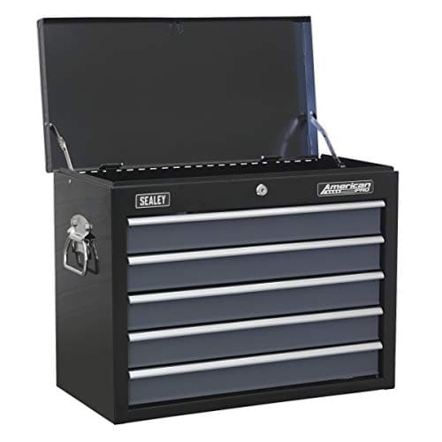 Image of Sealey Ap3505Tb Topchest 5 Drawer With Ball Bearing Runners - Black/Grey