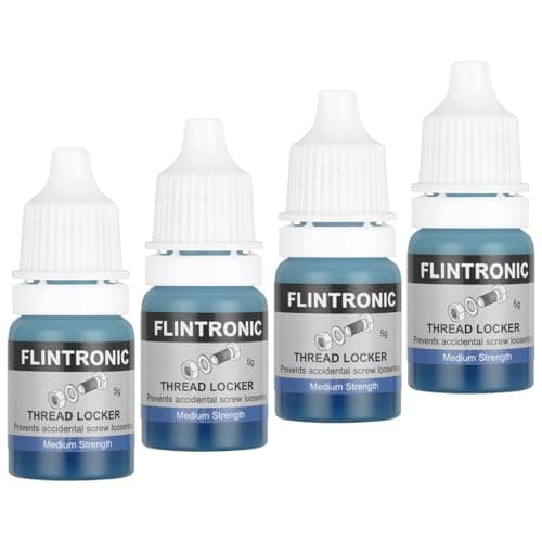 Image of Flintronic Thread Lock Blue, 4PCS 5ml Medium Strength Threadlocker, Locktight Threadlock Against Losening and Leakage, Lock and Seal Nuts, Bolts, Fasteners and Metals