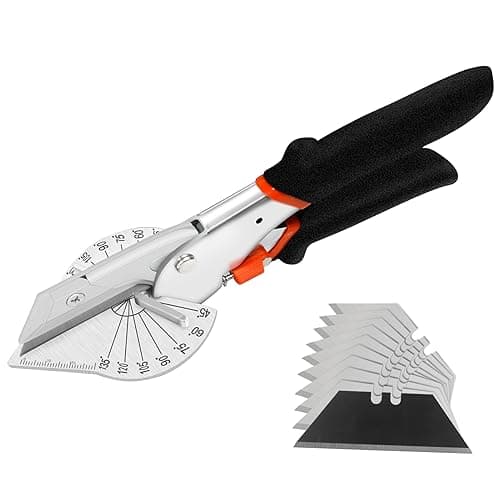 Image of FLORA GUARD Miter Shears - 45 to 135 Degree Multi Angle Trim Cutter, Gasket Shear for Cutting Soft Wood, Plastic, PVC and More, Including 10 Spare Blades