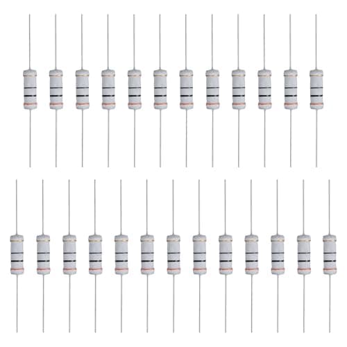 Image of sourcing map 25 Pcs 30 Ohm Resistor, 3 Watts 5% Tolerance Metal Oxide Film Resistor Axial Lead, Flame Proof for DIY Electronic Projects Circuits Experiments
