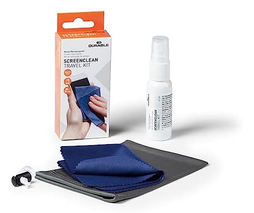 Image of Durable SCREENCLEAN Streak-Free Spray and Microfiber Cloth Travel Kit, for Phones, Macbooks, iPads, Laptops and Camera Lenses, 25 ml