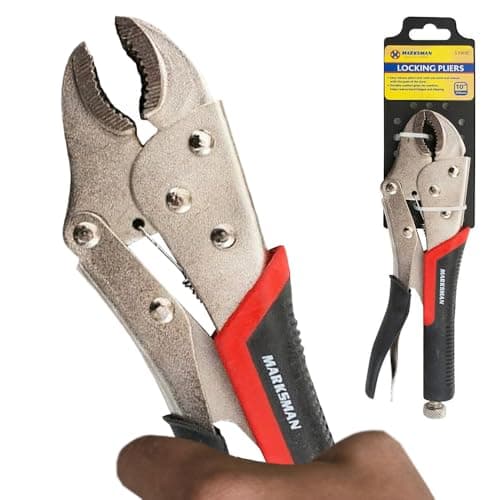 Image of 10” Heavy Duty Locking Plier - Curved Mole Grip, Self Pliers Comfort Handles | Size 250Mm, Multi Purpose, Household DIY Hand Tool, Strong & Durable, Long Lasting