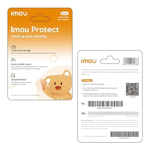 Image of Imou Protect 'Basic' Cloud Storage Annual Plan for One Camera, includes: 1 Year’s Cloud Storage Subscription, Continuous Cloud Storage for 7 days Security Reports