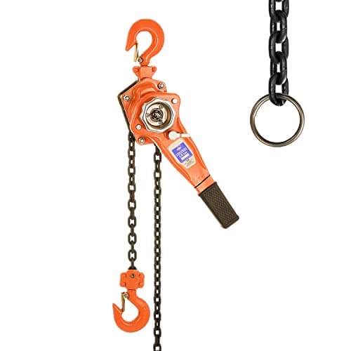Image of Nisorpa Chian Hoist Manual Lever Chain Hoist, 6M Manual Chain Block Lever Hoist 1650lbs Cap 20Ft Lift Ratchet Chain Hoist for Warehouse Transport Garages Construction Zones, 3/4 Ton