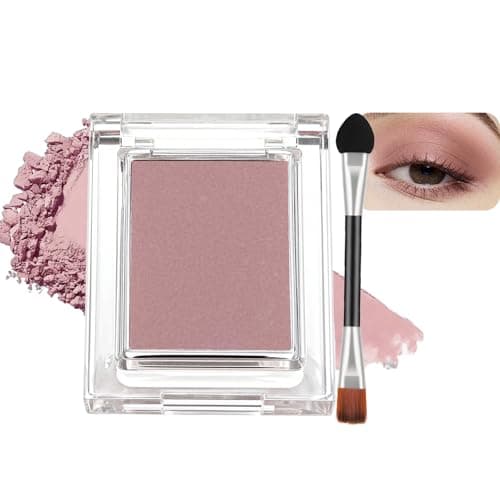 Image of Matte Single Eyeshadow for Older Women – Fine Powder Blendable Long-Lasting Waterproof Eye Shadow with Dual-Ended Sponge Applicator, Neutral Taupe Earth Tone for Mature Skin, Smooth Soft Texture
