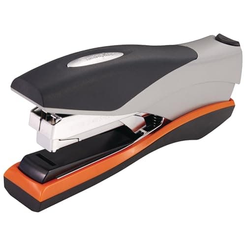 Image of Swingline 87845 Optima Desk Stapler, 40-Sheet Capacity, Silver/Orange/Black