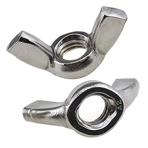 Image of M6 Wing Butterfly Nut (Pack of 25) Zinc Plated Hand Twist Tighten Ear Hurricane Screws for Threaded Bolts – Fasteners Nuts Heavy Duty Certified Standard ISO965 DIN315 M6 Wingnuts (16mm x 32mm)