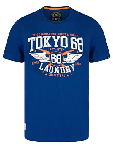 Image of Tokyo Laundry Men's 'Boxed' Vintage Retro Motif Cotton Rich Jersey Crew Neck T-Shirt