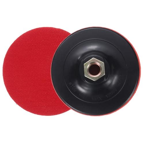 Image of sourcing map 4 Inch Hook and Loop Backing Sanding Pads with M14 Thread for Diamond Sanding Finishing Polishing Buffing Pads, Black + Red 2pcs