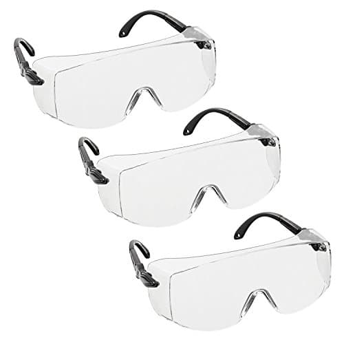 Image of voltX 3 x OVERSPECS' Large Size, Industrial Safety Over Glasses - CE EN166f certified (Clear Lens) - individually adjustable temples - antifog, scratch resistant, UV400 protection