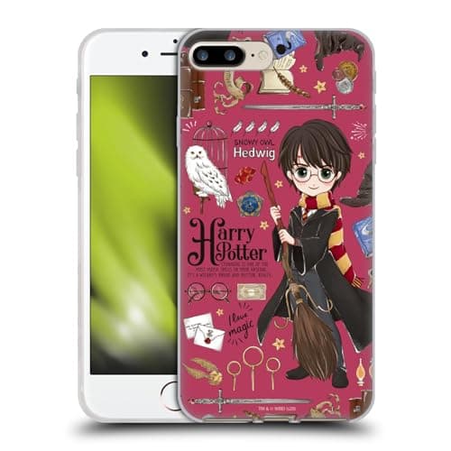 Image of Head Case Designs Officially Licensed Harry Potter Harry Pattern Deathly Hallows XXXVII Gel Case [Military Grade] Compatible with Apple iPhone 7 Plus/iPhone 8 Plus and Compatible with MagSafe