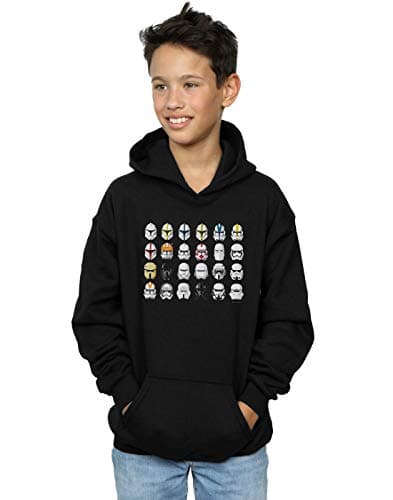 Image of Absolute Cult Star Wars Boys Trooper Helmets Hoodie Black 12-13 years