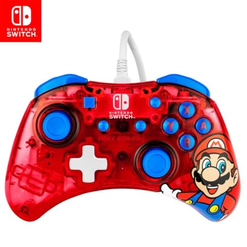Image of PDP Rock Candy Wired Gaming Switch Pro Controller - Mario - Red - Official License Nintendo - OLED / Lite Compatible, Compact, Durable Travel Controller