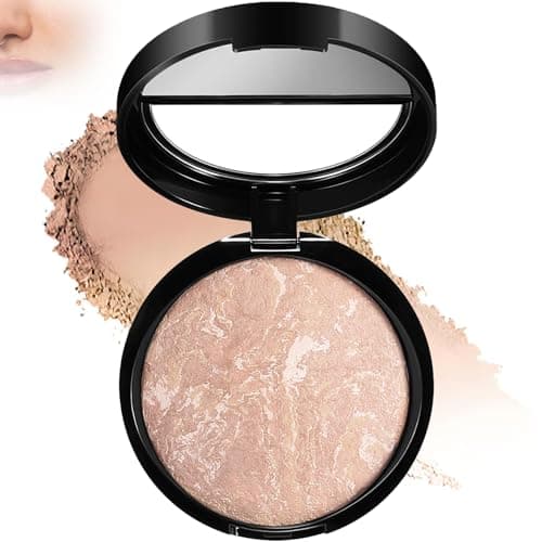 Image of Colour Powder Foundation with Shimmer Bronzer Finish for Full Coverage Long-Lasting 24H Wear - Buildable Transfer Resistant Waterproof Sweat-Proof Pressed Powder for Mature Skin Natural Radiant