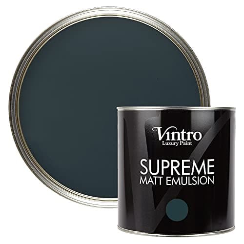 Image of Vintro | Luxury Matt Emulsion | Smooth Chalky Finish | Multi Surface Paint | for Walls, Ceilings, Wood and Metal 2.5L (Dark Grey - Lowry Grey, 2.5 Litre)