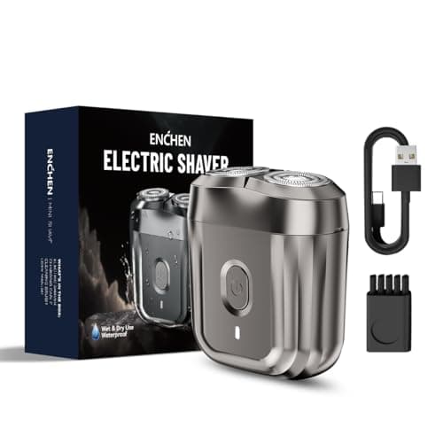 Image of ENCHEN Mini Portable Electric Shaver - Rechargeable USB Type-C Beard Razor, Magnetic Blade, Waterproof Double Flex Head Razor for Wet and Dry Shaving, Instant Men Face Grooming Shavers