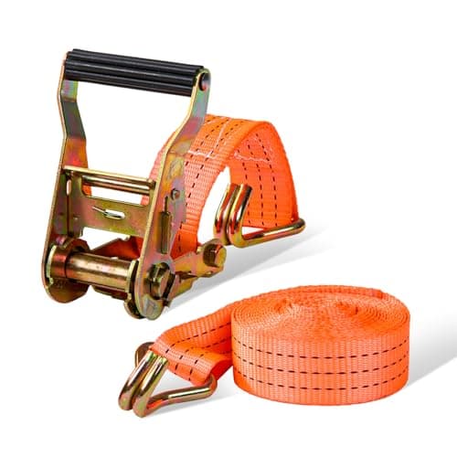 Image of Boltza® Heavy Duty Ratchet Tie Down Strap – 25mm x 5m / 38mm x 6m / 50mm x 8m – Cargo Lashing Belt with Double J-Hooks (50mm-8m)