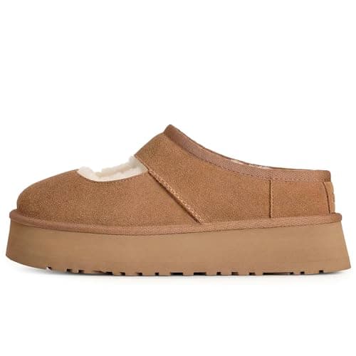 Image of UGG Women's Bea Mary Jane Slipper, Chestnut, 8 UK