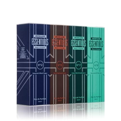 Image of MILTON-LLOYD ESSENTIALS Number 12, 15, 17 and 19 Luxury Mens Fragrances, Set of 4 x 50ml Eau de Parfum Men, Mens Aftershave Gift Set, Perfume for Men - Long Lasting Milton-Lloyd Fragrance