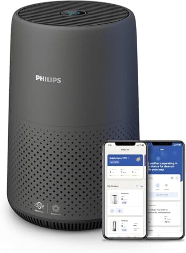 Image of Philips 800i Series Compact Air Purifier, 49m2, HEPA & Activer Carbon Filter, Removes Up To 99,5% Of The Particles & Aerosols From The Air*(1), Connected with Air+ App, Black (AC0850/31)